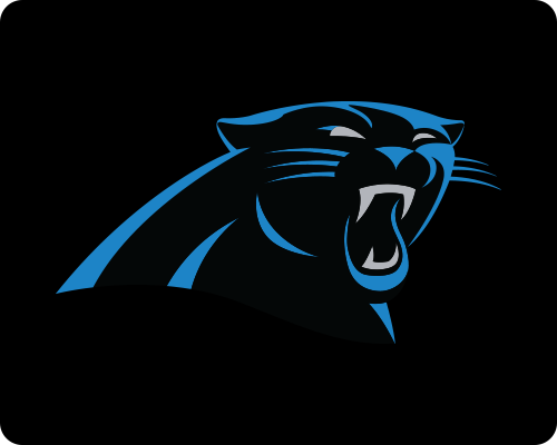 Image of a stylized panther head in black and blue, symbolizing the Carolina Panthers Epic Experience prize.
