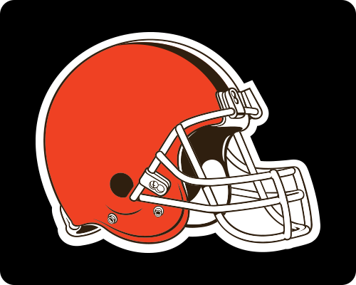 Orange football helmet with a brown facemask, on a white background.