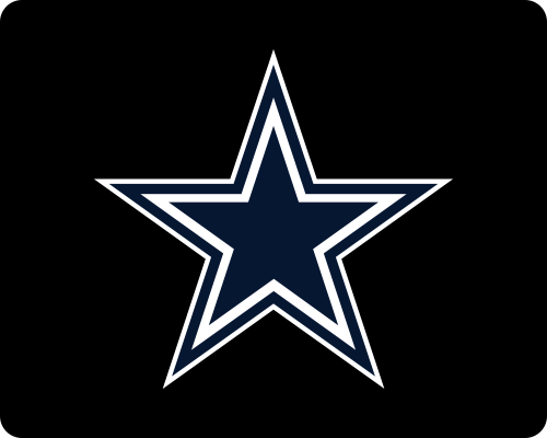 Simple silver star with a navy blue outline, representing the Dallas Cowboys, on a white background.