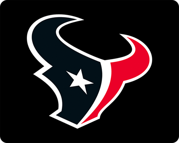Stylized bull head split in red, white, and blue with a white star forming the eye, on a navy background.